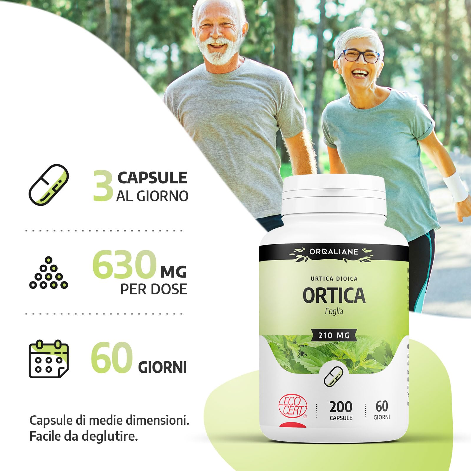Ortica (foglia) Biologica - 210mg - 200 capsule
