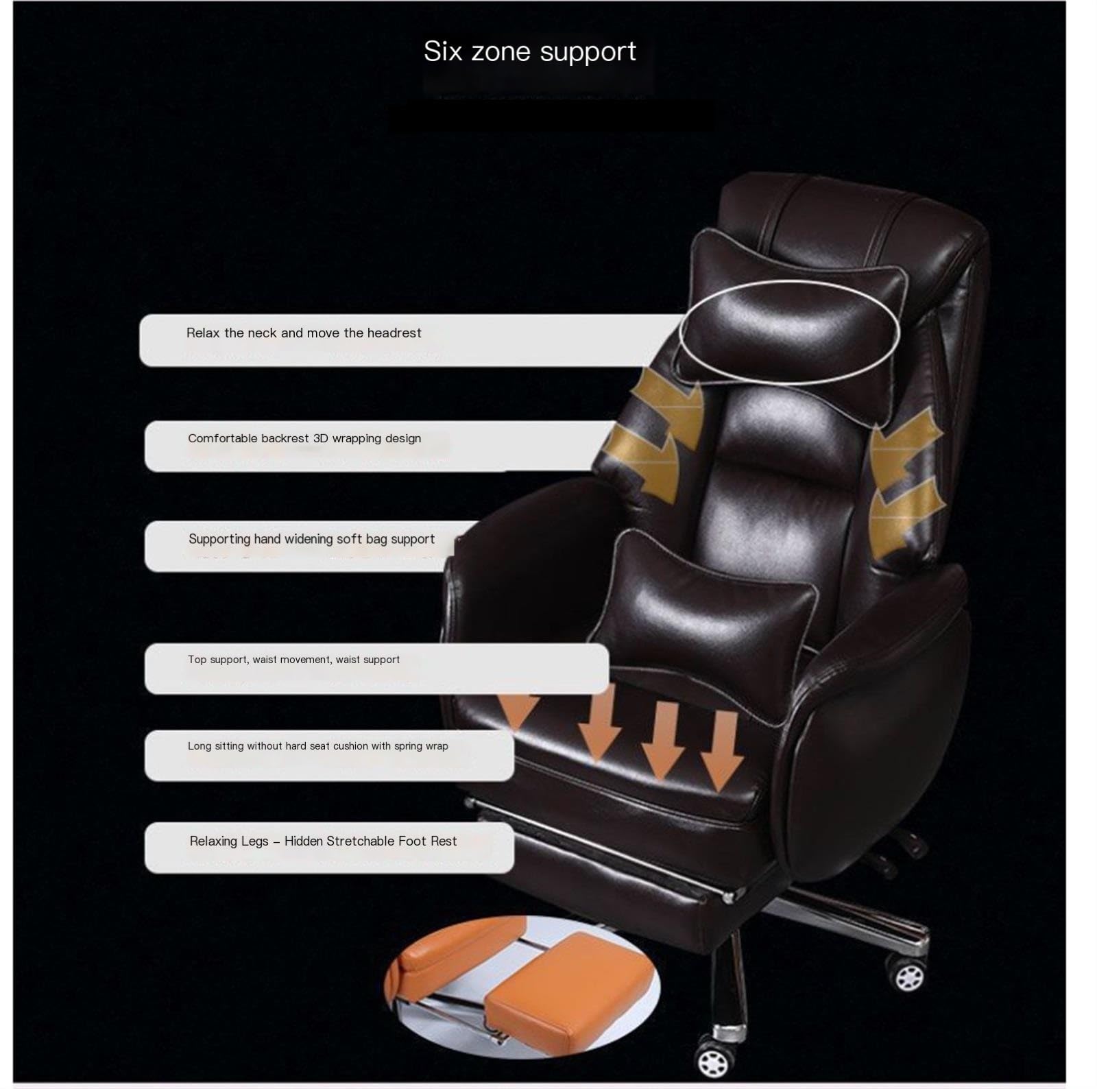 Computerstuhl, Home-Office-Schreibtischstühle, Drehstuhl, Leder, Verstellbarer Büro-Computerstuhl, Home-Stuhl, Arbeitszimmer, Business, Gaming-Drehstuhl,Light Blue-One Size