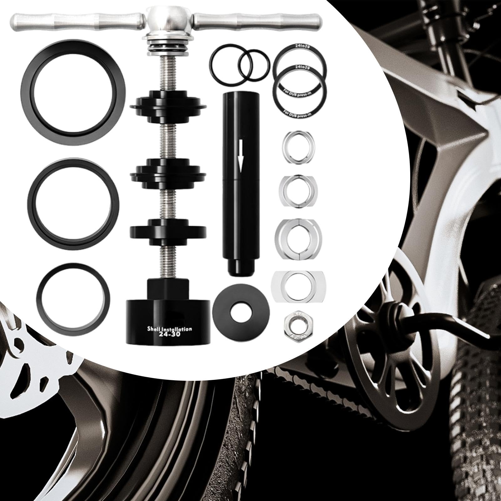 BB-Innenlager-Werkzeug, Fahrrad-Lager-Einpresswerkzeug - Presswerkzeug für Fahrrad-Headsets aus Aluminiumlegierung - Professioneller Tretlager-Werkzeugsatz für die Fahrradwartung