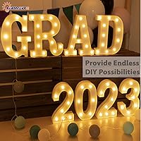 Vista 4 de HXWEIYE Números Iluminados de Carpa-4, Letrero de Letras y Números Grandes LED 26 Alfabeto y 10 Números para Decoración de Fiesta, Letras Iluminadas