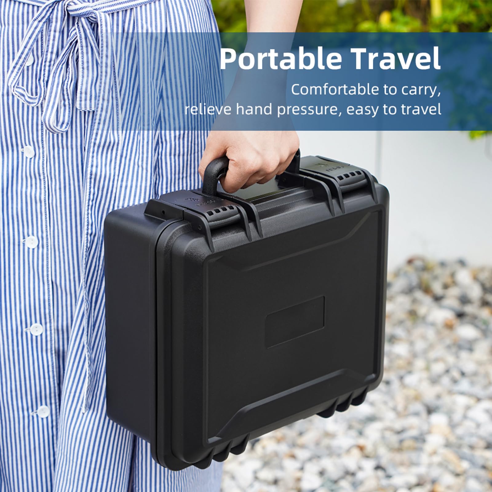 Custodia protettiva da viaggio per voli con scomparto per accessori, custodia per il trasporto in schiuma