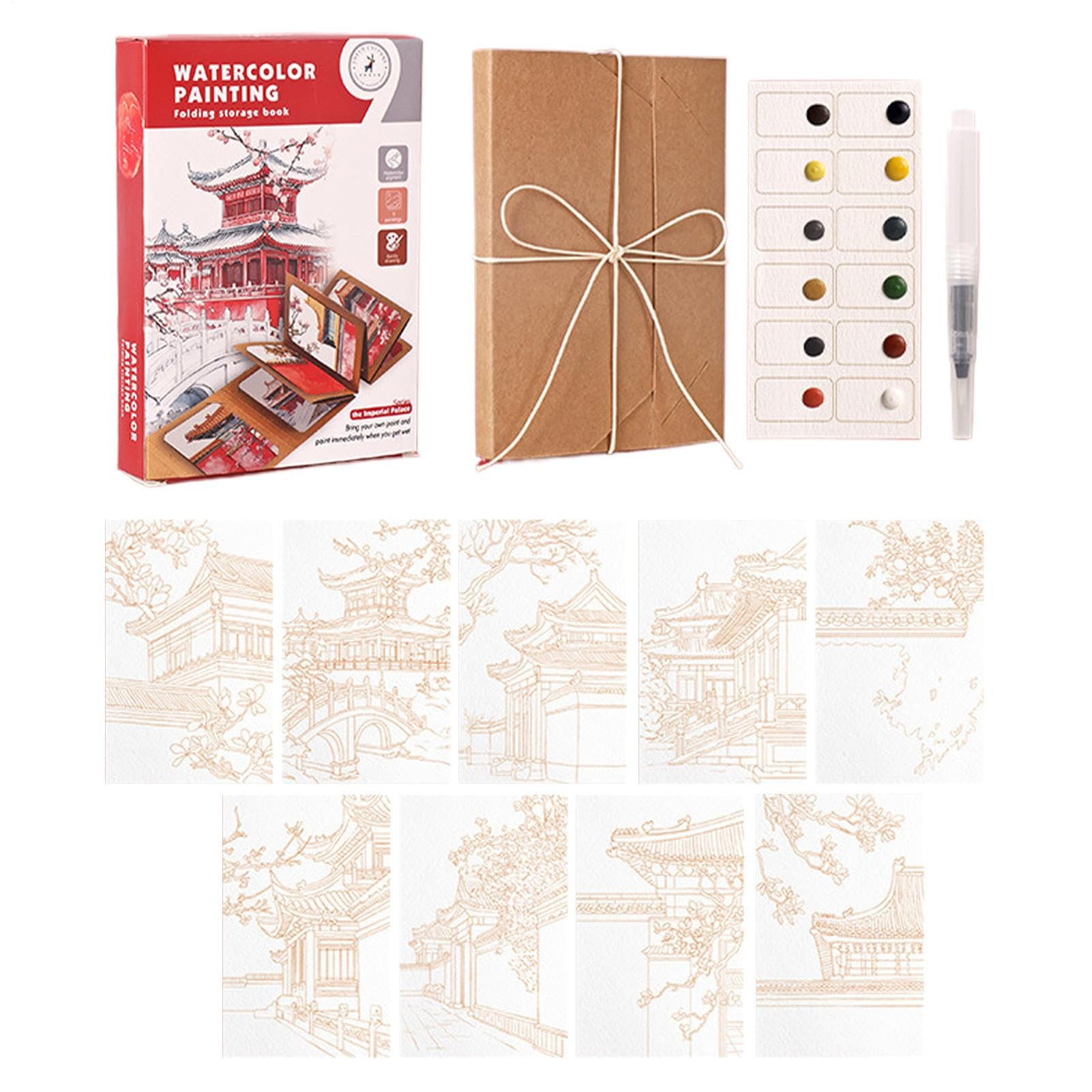 Libro de pintura de acuarela y cuaderno de práctica para adultos