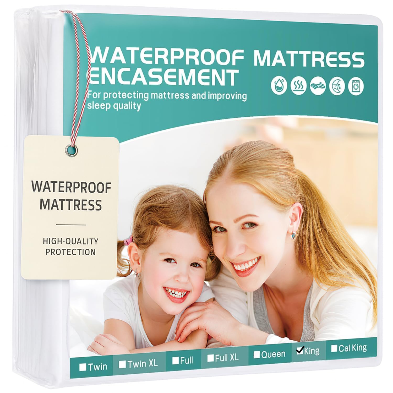 WINKAURA Split King Waterproof Mattress Cover