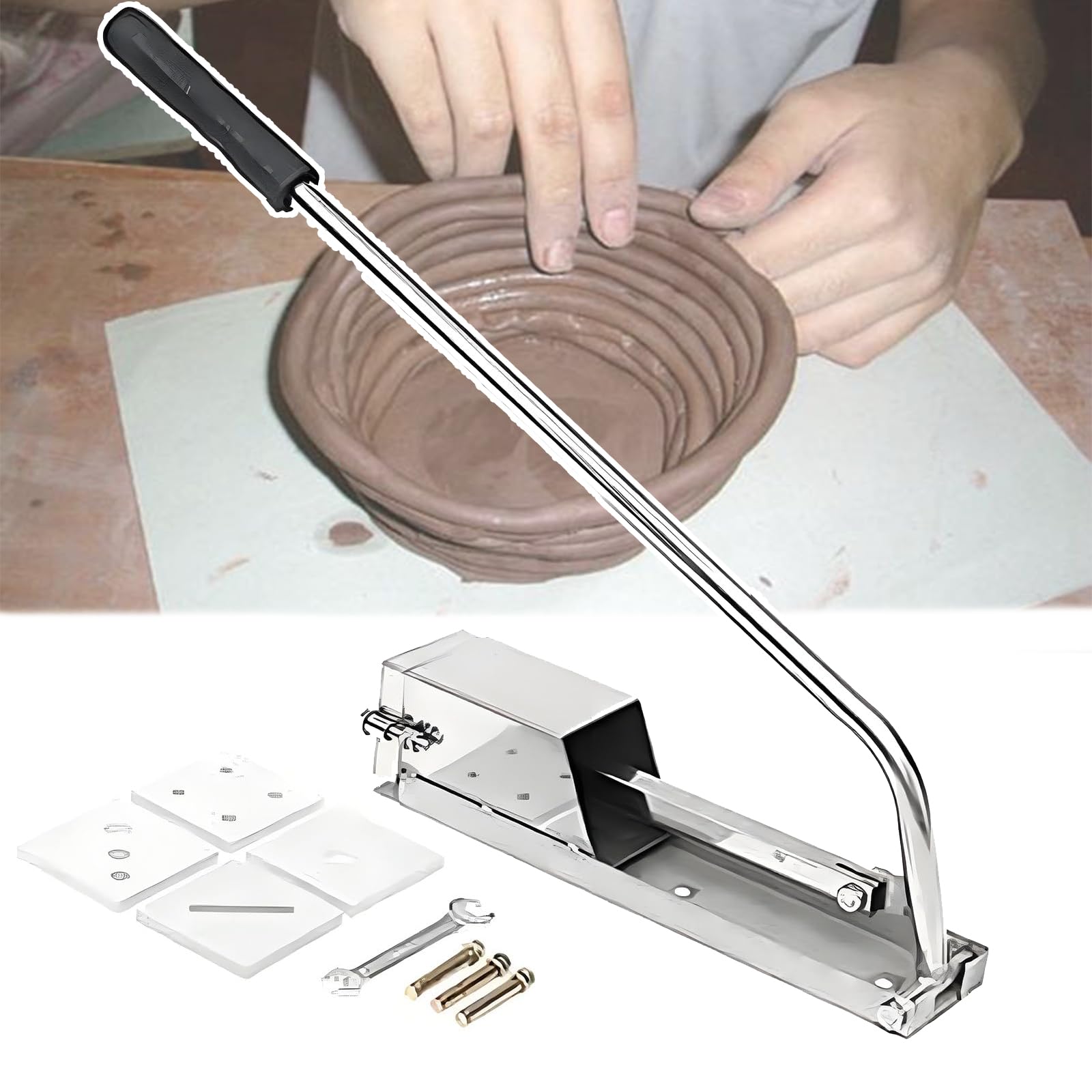 Extrudeuse d'argile pour poterie fixe pour créer des colombins réguliers