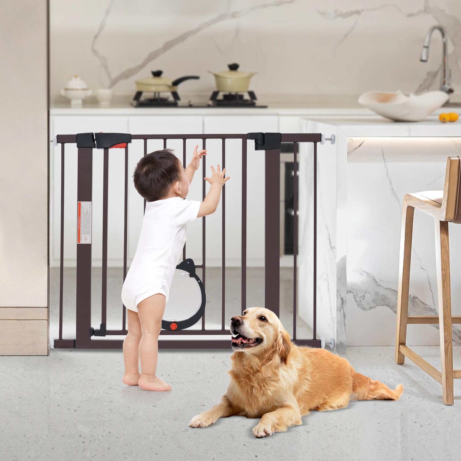 Barriera per cani, 93 x 76 cm, griglia di protezione per scale per animali