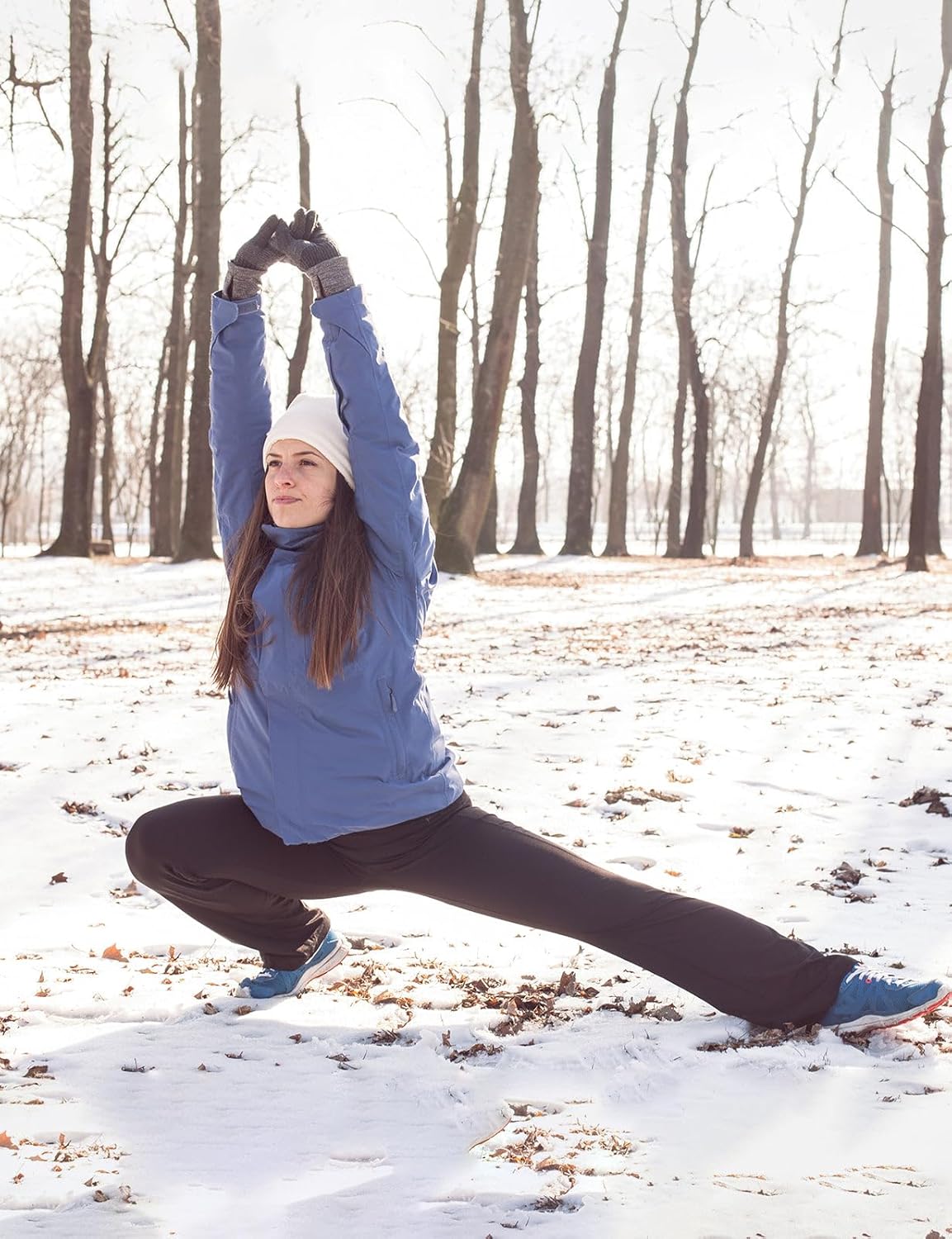 baleaf Women's Fleece Lined Pants Winter Thermal Warm Bootcut Flare Leggings Hiking Yoga Pants with Zip Pockets Cold Weather - Image 7