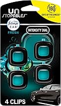 Febreze Unstopables Car Odor-Fighting Car Freshener Vent Clip Fresh Scent, .07 oz. Car Vent Clip, Pack of 4 (Packaging may vary)