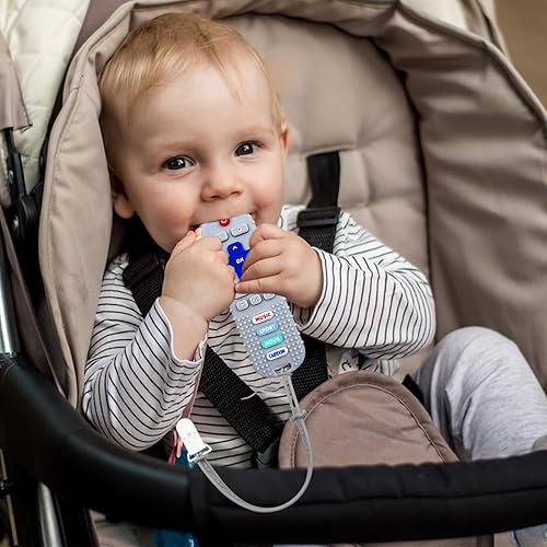 Miniatura 5 de Paquete de 2 juguetes de dentición para bebés de 3 a 36 meses con control remoto para bebés, juguetes de dentición remota para bebés de 0 a 6 meses