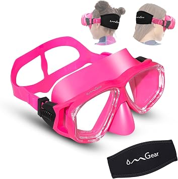OMGear Swim Mask Dive Goggles Swimming Goggles with Nose Cover Snorkeling Gear Junior Adult Snorkel Mask for Scuba Diving Spearfishing Neoprene Strap Impact Resistance