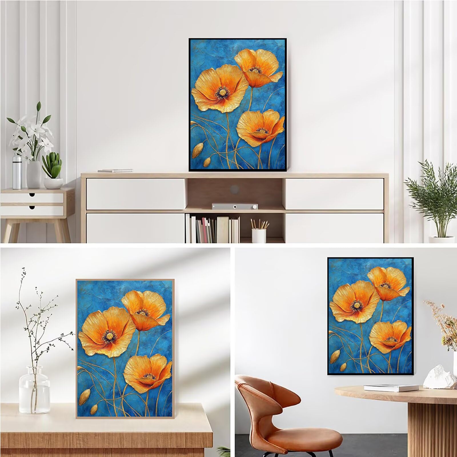 Diamond Painting Kit Completo, Diamond Painting Astratto, 5D Quadrato Pittura Diamante Kit Manualidades Adultos DIY Diamantini Crystal Art Disegni Ricamo Punto Croce Artigianale, 60x90cm Fiori j0-972