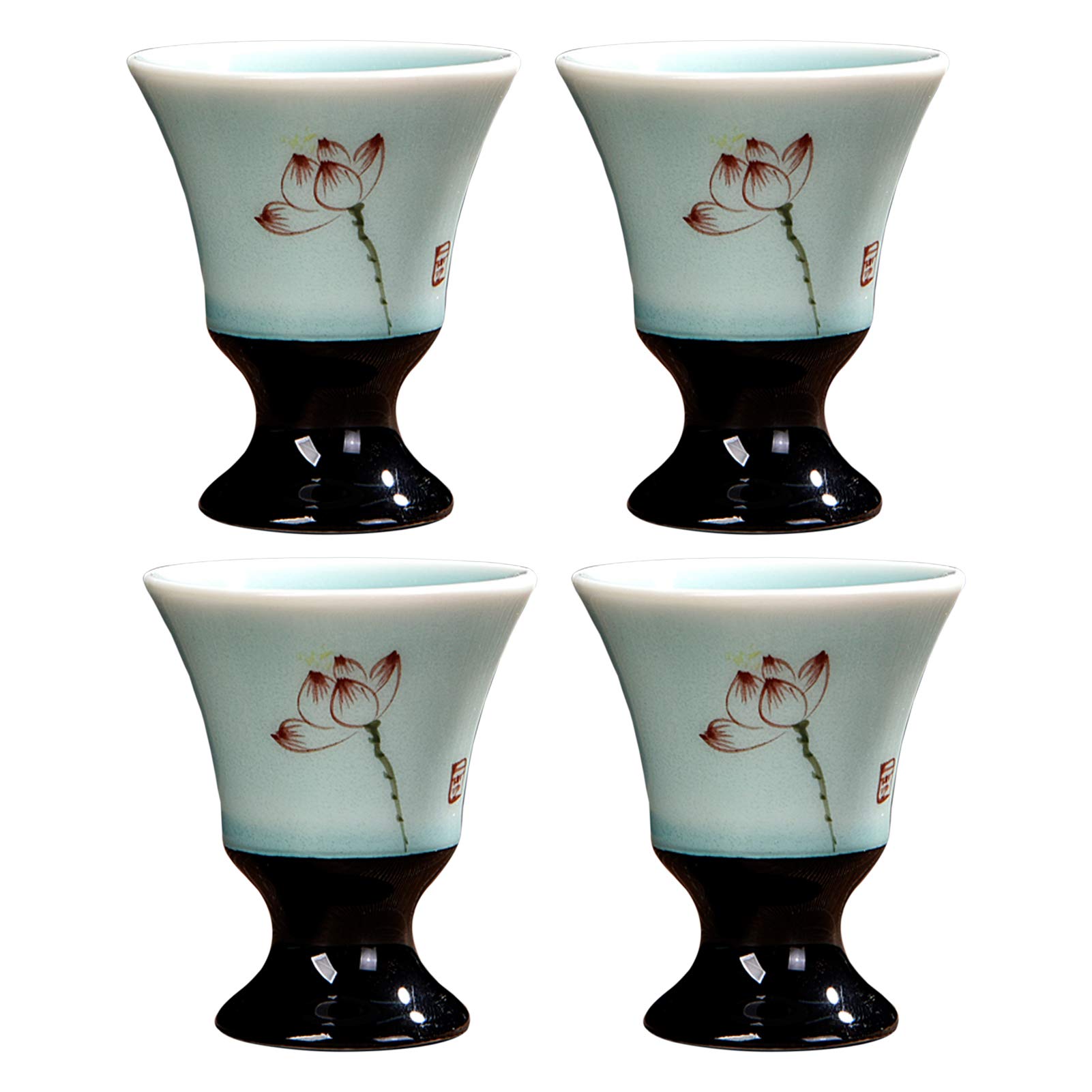 手描きのエッグカップショットグラスセット、磁器製、家庭、キッチン