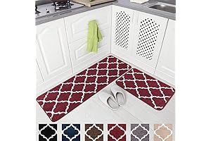 Red and White Kitchen Rug
