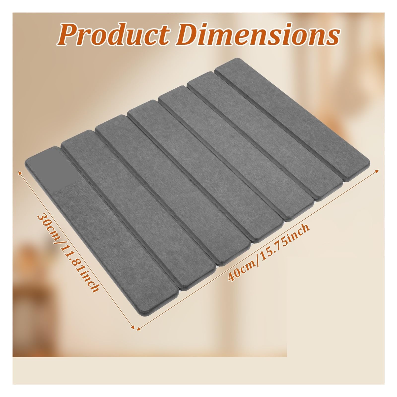 Tapete for secar Platos Plegable de 16 Pulgadas for mostrador(Dark Gray)