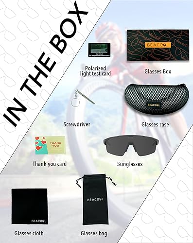 Miniatura 5 de BEACOOL Gafas de sol polarizadas deportivas de ciclismo para hombres y mujeres, UV400, gafas de sol de béisbol, TR90, marco para pesca, correr,