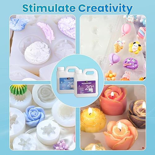 Miniatura 7 de LET'S RESIN Kit de fabricación de moldes de silicona de 72 onzas, goma de silicona de platino no tóxica 20A para fabricantes de moldes,