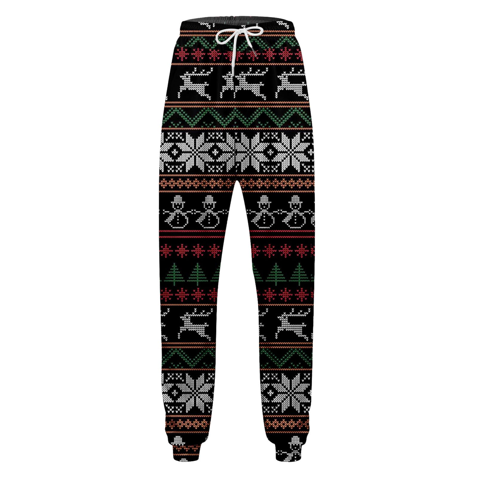 Conjunto de sudadera con capucha y pantalones para hombre, estilo casual, estampado navideño, 2026 (2)