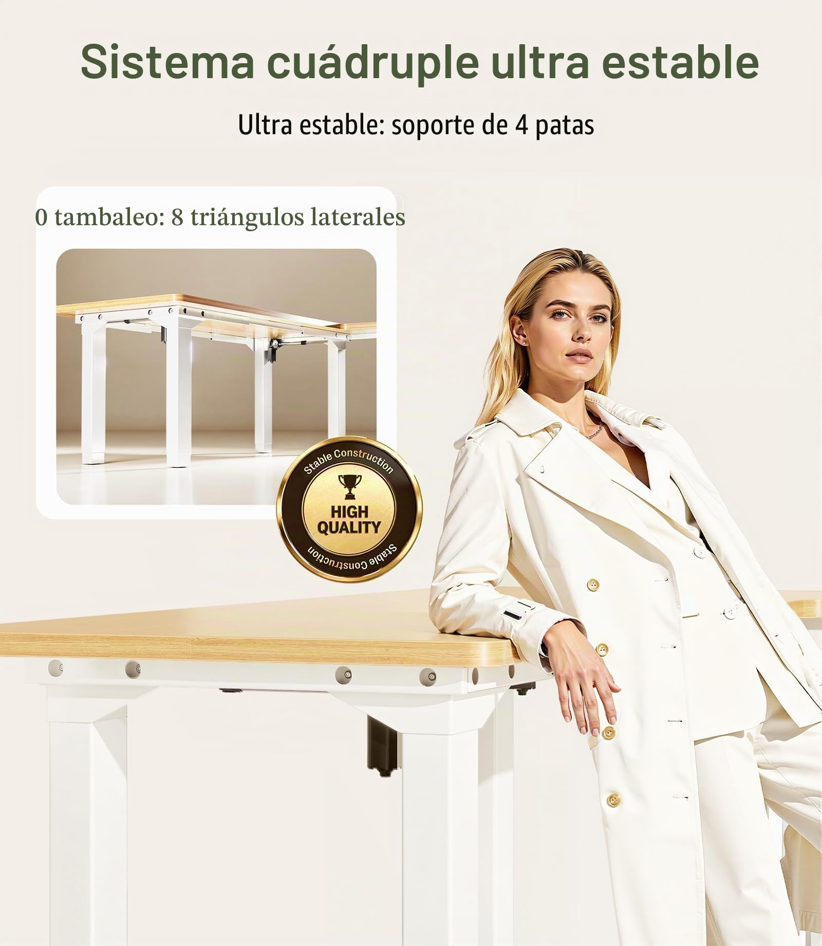 MAIDeSITe Escritorio Elevable Eléctrico En Forma De L, 160x120cm Mesa Elevable Escritorio Secretaria con Doble Motor. Capacidad De 160KG, 4 Patas Ultrarresistentes Standing Desk para El Hogar