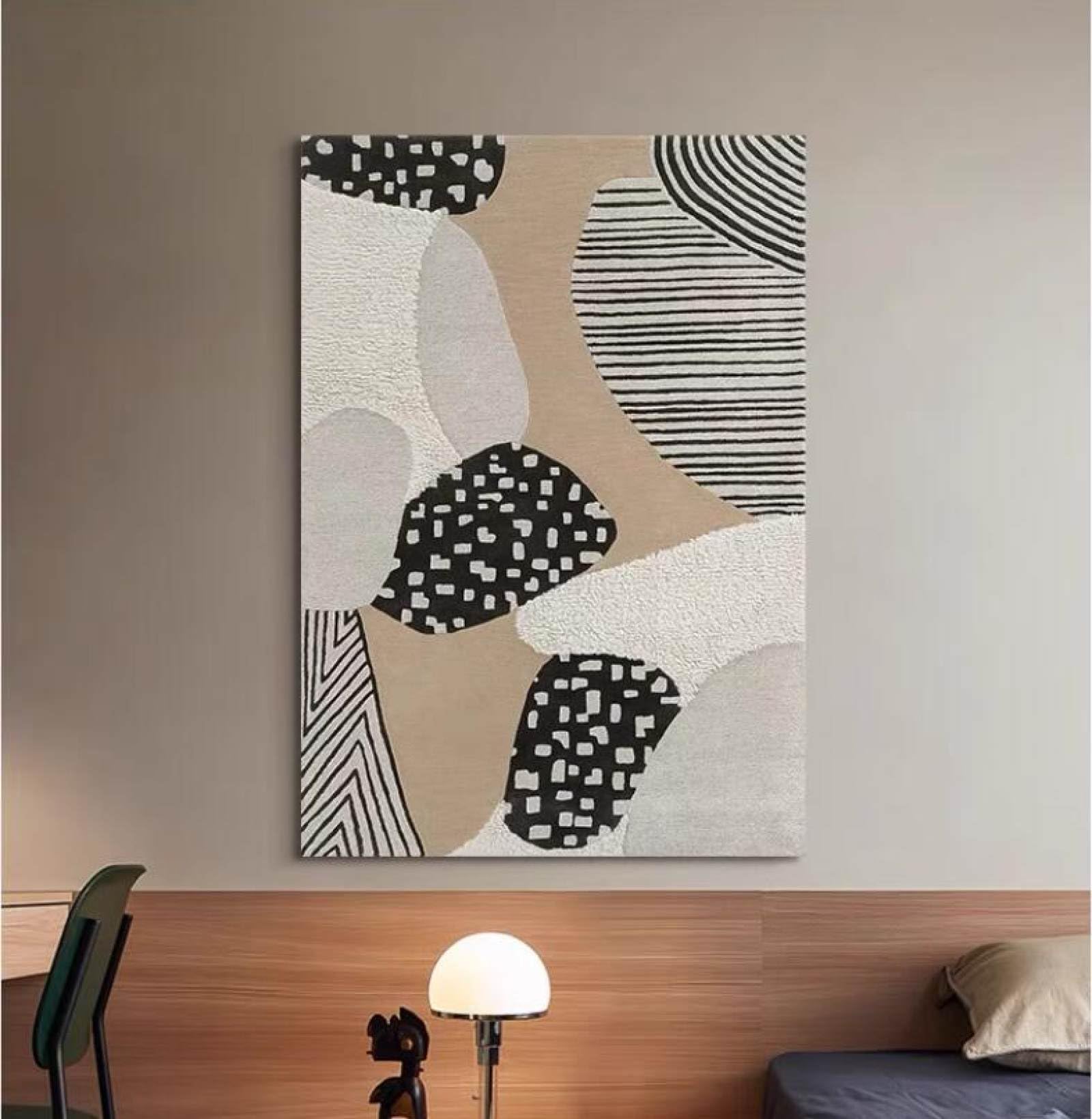 Peinture à l'huile sur toile grand format fait main art minimaliste