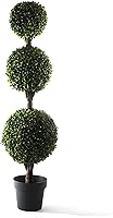 Vista 9 de Bornbridge Árbol de bola topiario de ciprés artificial, árbol de bola de ciprés de 4 pies, árboles topiarios para interiores y exteriores