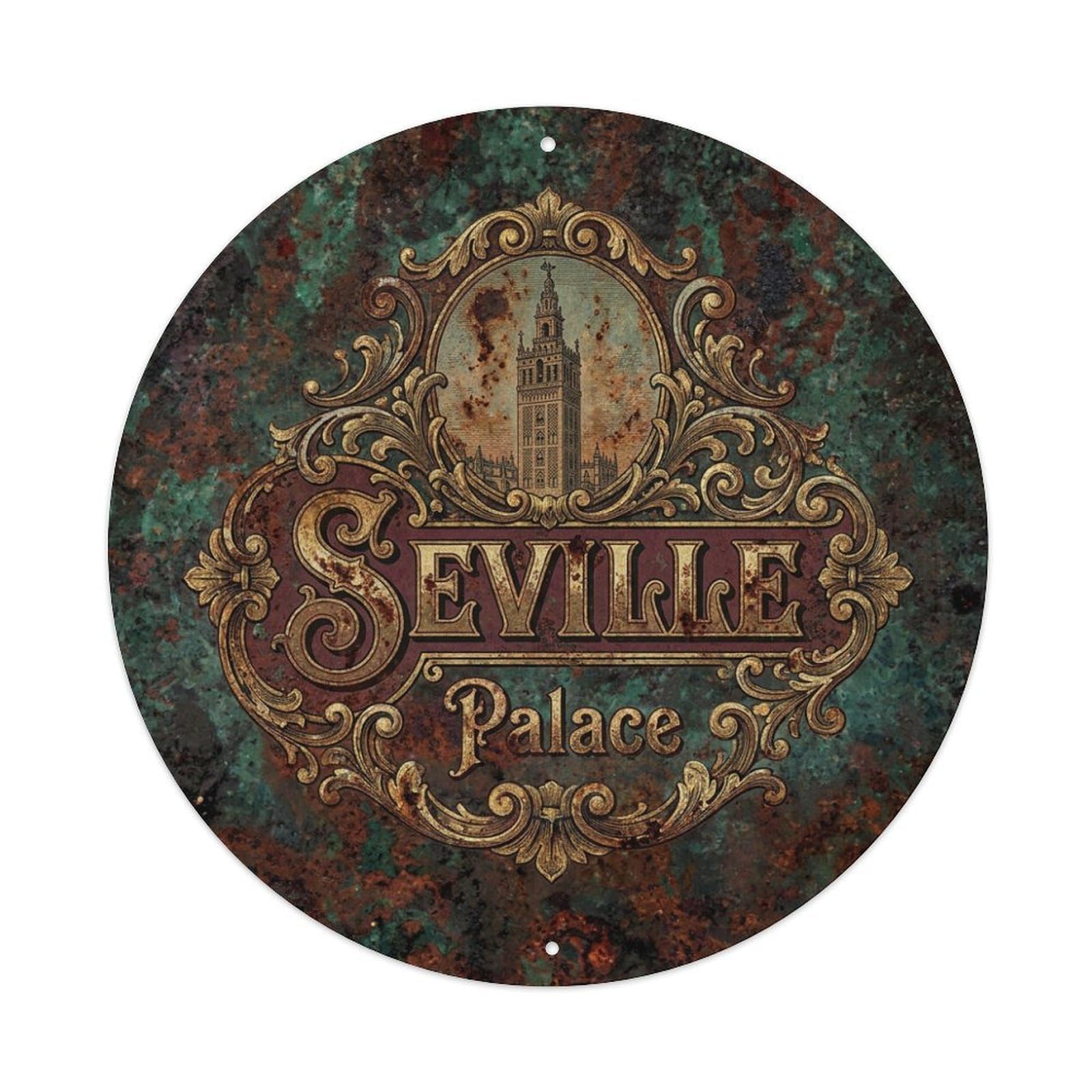 Metal Tin Sign Vintage Travel Seville Spain