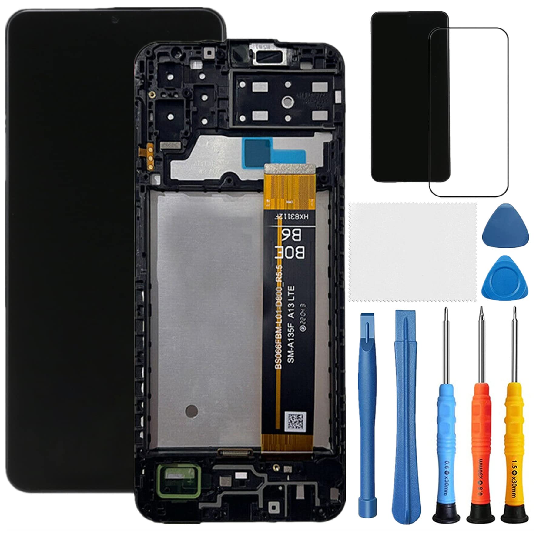 Screen Replacement for Samsung Galaxy A13 4G A135 for Samsung Galaxy A13 LTE Screen Replacement SM-A135u a135a a135w LCD Display Touch digitizer with Tools Black
