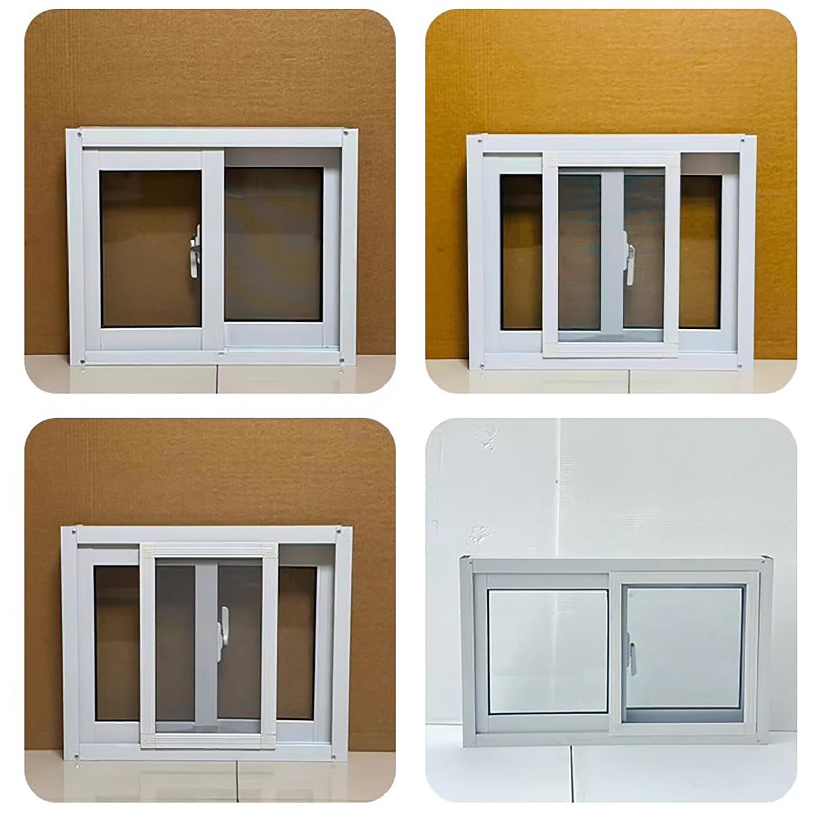 Kellerfenster mit Sicherheitsglas und Insektenschutzgitter, Schiebefenster aus Aluminiumlegierung für Keller, Haus, Garage, Bad, Hühnerstall, Wohnmobil(40x80cm/15.7x31.5in)