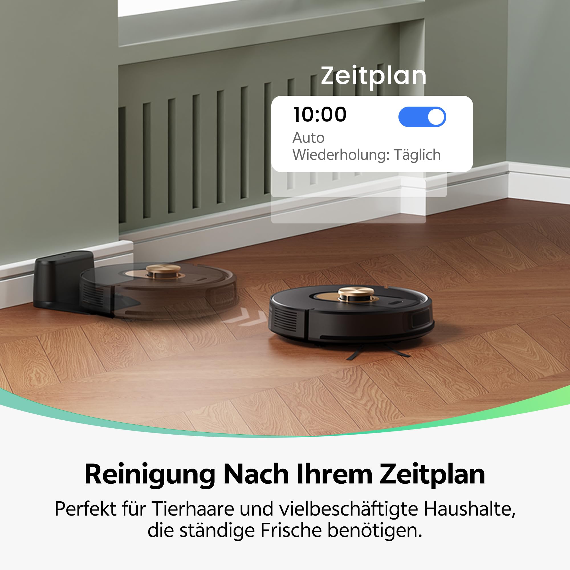 Vexilar Saugroboter mit Wischfunktion, 8000Pa & 180 Min Laufzeit Staubsauger Roboter mit LiDAR Lasernavigation & No-Go-Zonen, App/Alexa/iWatch Steuerung, Ideal für Tierhaare Teppiche (Schwarz)