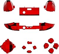 Vista 3 de eXtremeRate Replacement Buttons for Xbox Core Wireless Controller, Chrome Red Glossy Custom LB RB LT RT Bumpers Trigers Dpad ABXY Start Back Sync