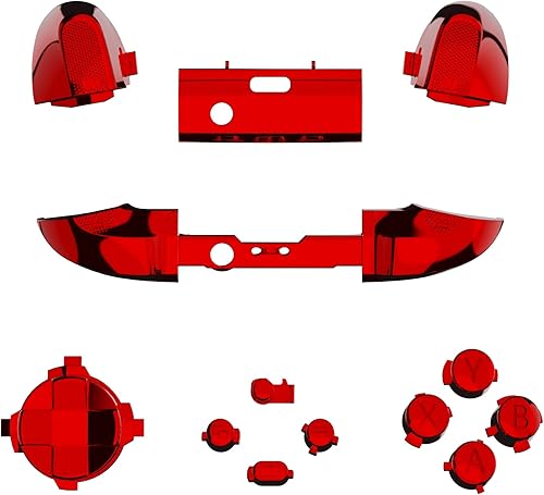 Miniatura 3 de eXtremeRate Replacement Buttons for Xbox Core Wireless Controller, Chrome Red Glossy Custom LB RB LT RT Bumpers Trigers Dpad ABXY Start Back Sync