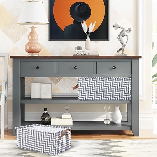 Miniatura 3 de Dayard Contenedores de almacenamiento de tela con marco de metal, cestas de almacenamiento grandes para organización de armario, paquete de 2