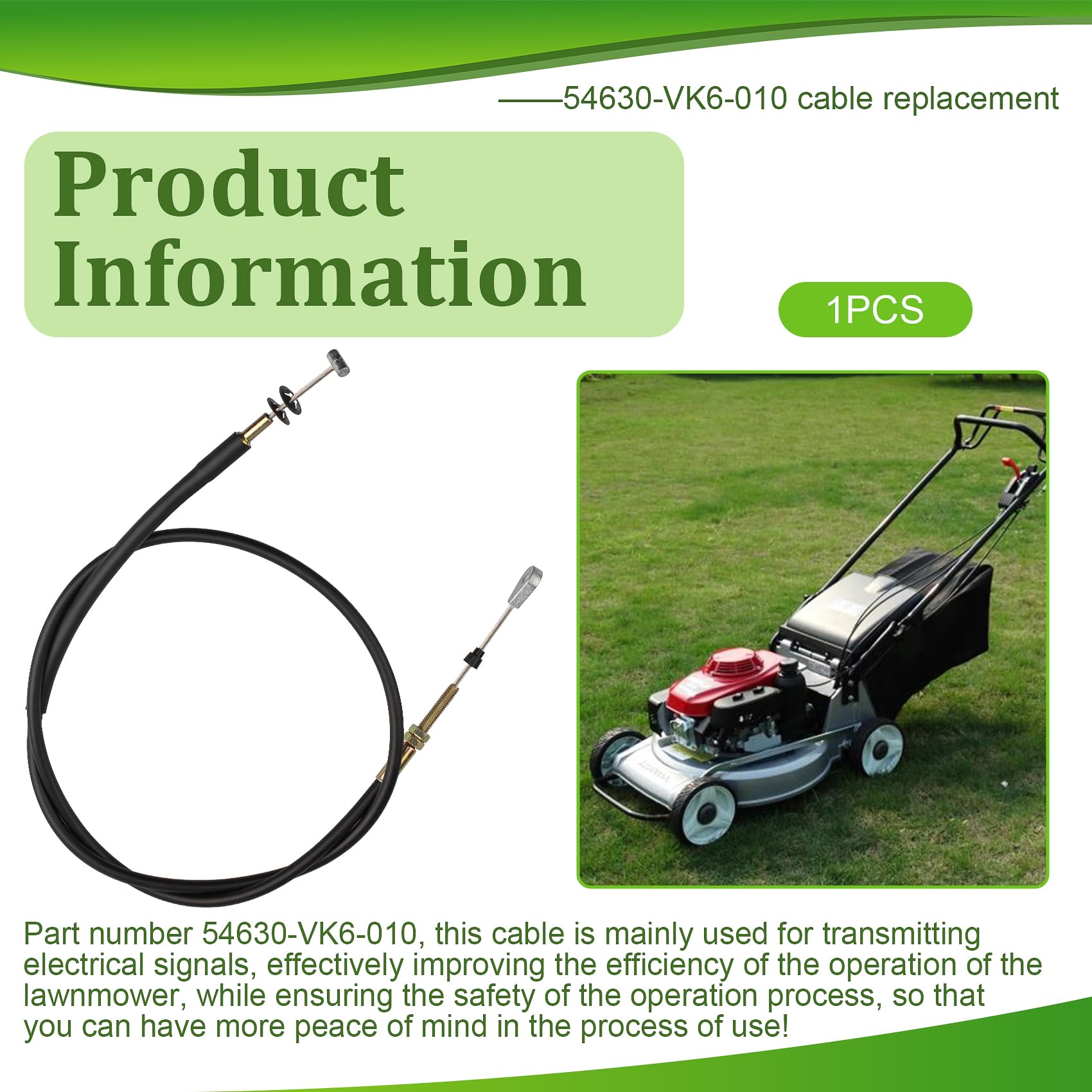 Honda Lawn Mower Control Cable - 54630-VK6-010 -4 Honda Lawn Mower Control Cable - 54630-VK6-010 -4