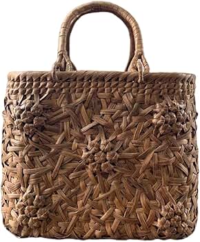 つづらふじのみだれ編みカゴバック (手作り) Let's make a braided bag using extra string [Using extra