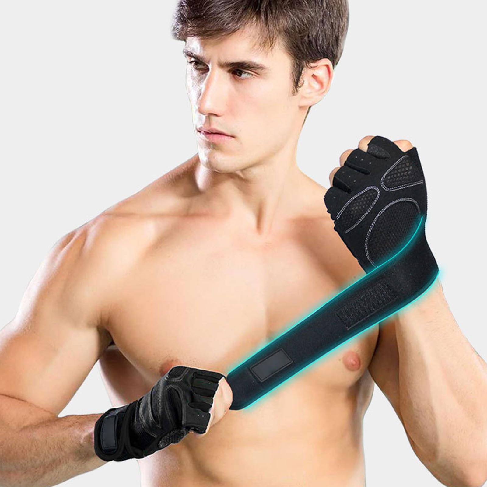 Didiseaon 3 Paia Guanti da Allenamento Neri senza Dita Supporto Polso per