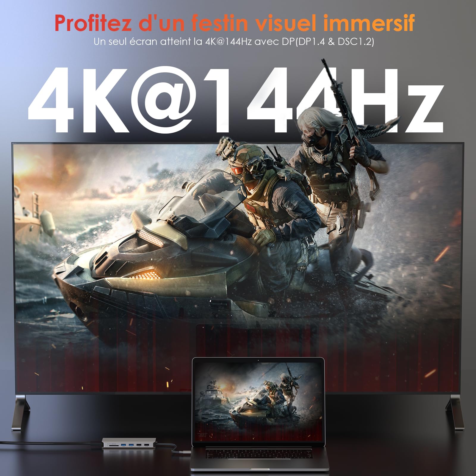 WAVLINK Station d'accollement USB C à Double Moniteur, Station d'accollement avec Double HDMI, DP, 100W PD, USB3.0&2.0, RJ45, Fentes SD/TF, Audio/Micro
