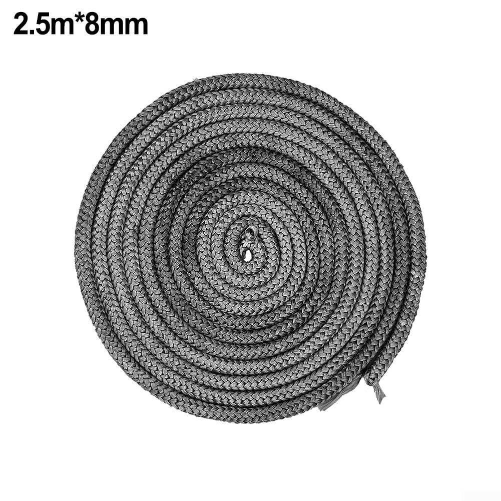 Guarnizione in corda di vetroresina, Guarnizione della corda guarnizione stufa in fibra di vetro for pellet tronchi a legna 8-16mm 2,5 m nero(2.5m*8mm)
