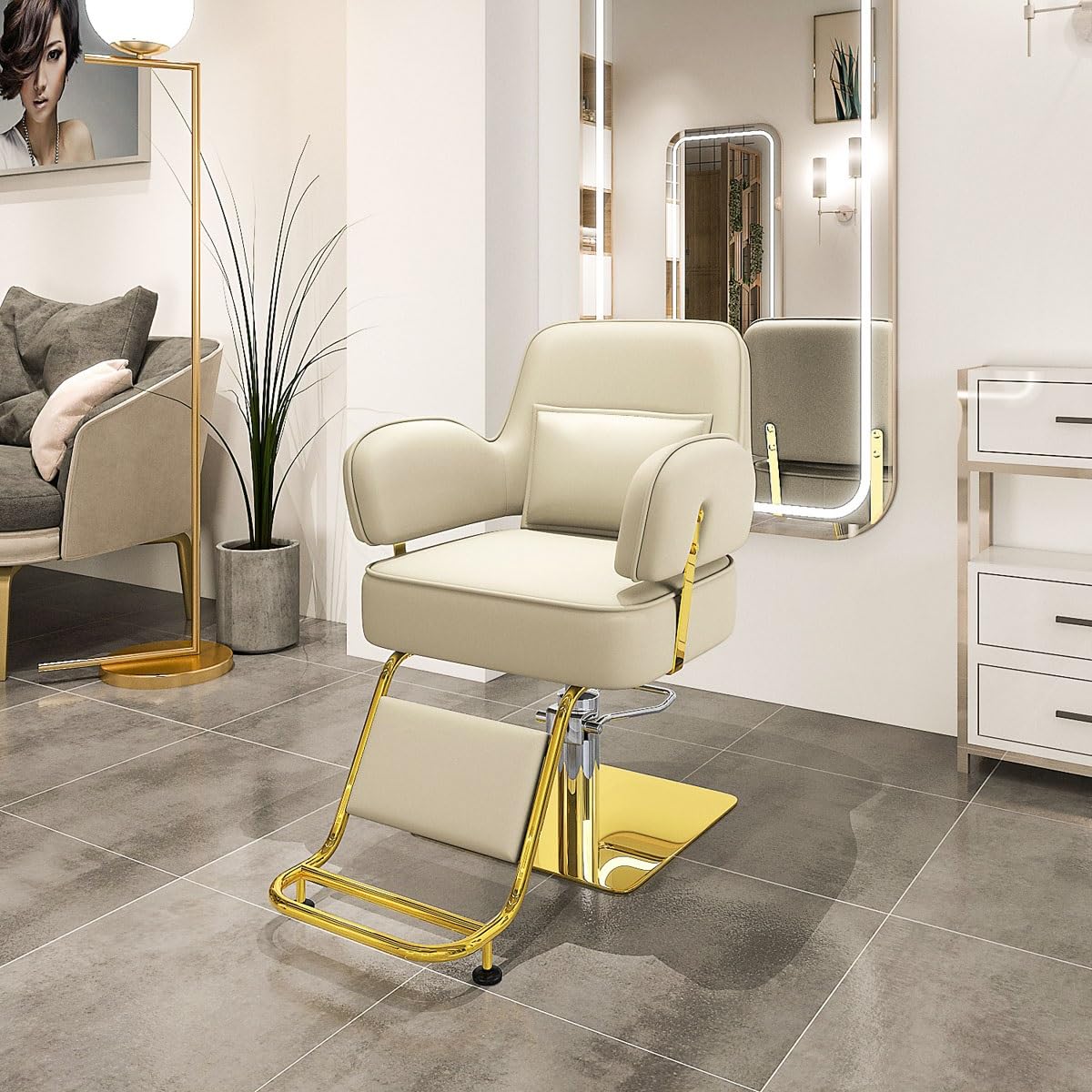 Amazon｜美容室椅子 理容室椅子 理髪椅子 昇降可能理髪椅子 理髪店の