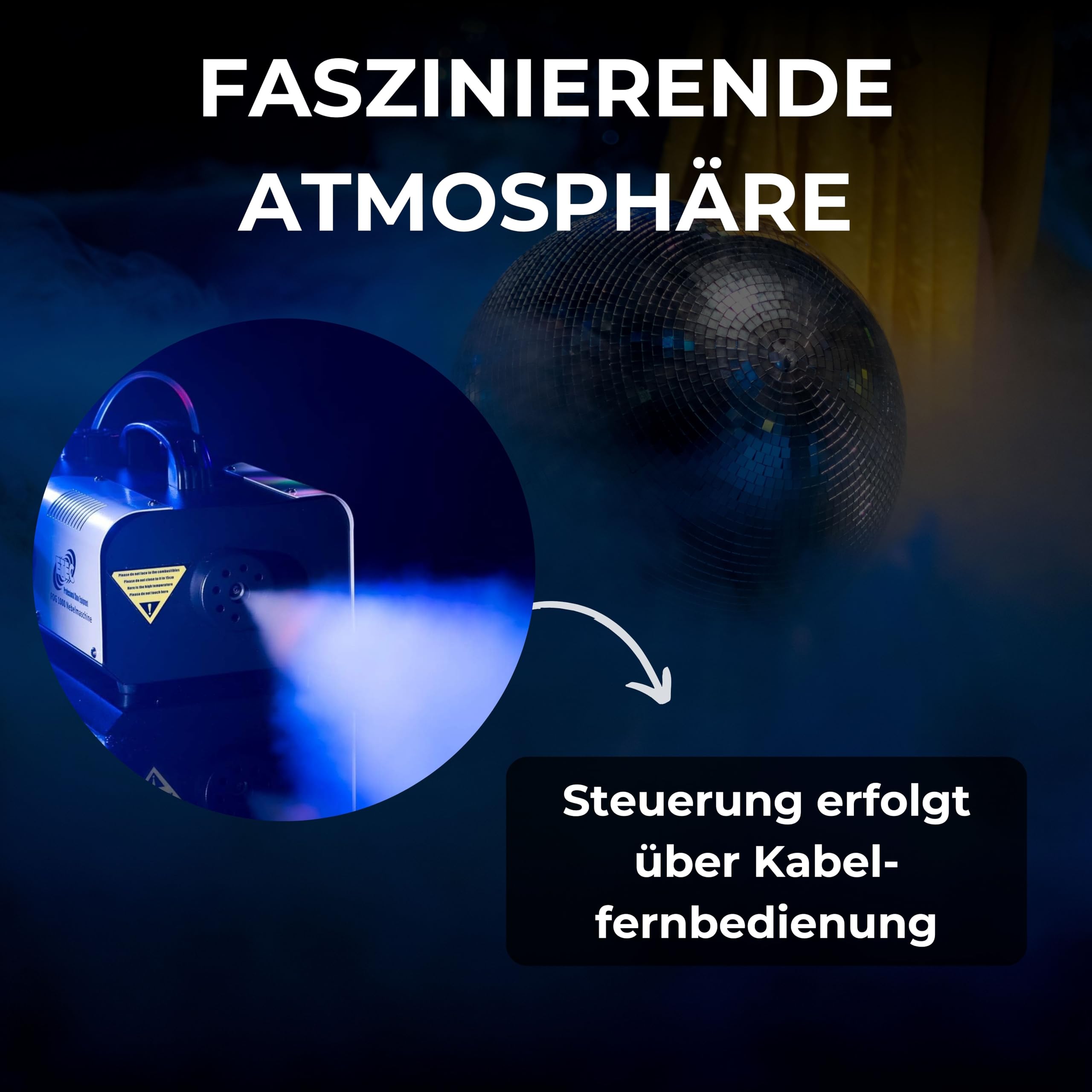 ETEC Professional FOG 1000 Nebelmaschine 900 Watt Fogger Rauch Nebel Party Club DJ Effekt Disco Veranstaltung Bühne Effektmaschine