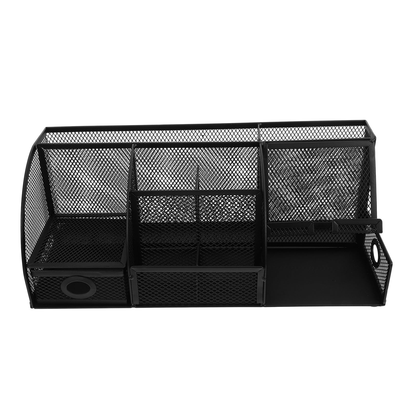Healeved Portapenne Elegante e Funzionale in Ferro Nero, Organizer Ufficio da Scrivania Scomparti Multipli per Accessori e Cancelleria, per L'ufficio la Casa