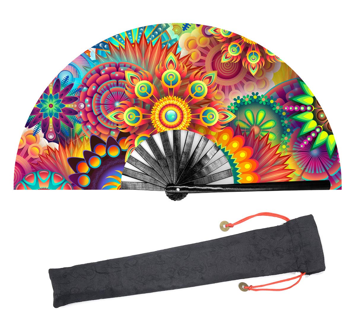 Large Rave Folding Hand Fan For Women Men Chinese Japanese | Desertcart  Seychelles