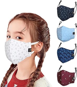 Cenwell Reusable, Washable Designer Fabric Cotton 3D Printed 6 Layer Face Mask with Adjustable Earloop, Ear Saver Strap, Melt Blown Filter for Men & Women