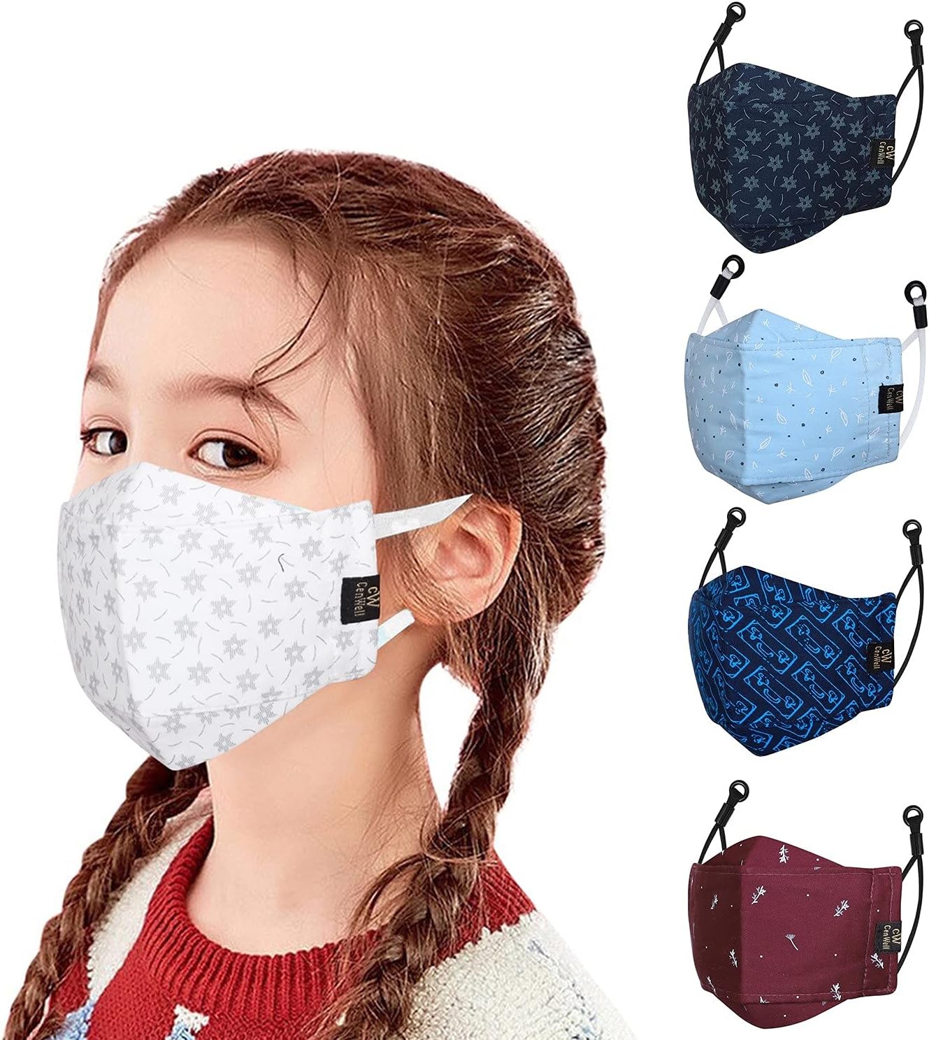 Reusable, Washable Designer Fabric Cotton 3D Printed 6 Layer Face Mask with Adjustable Earloop, Ear Saver Strap, Melt Blown Filter for Men & Women