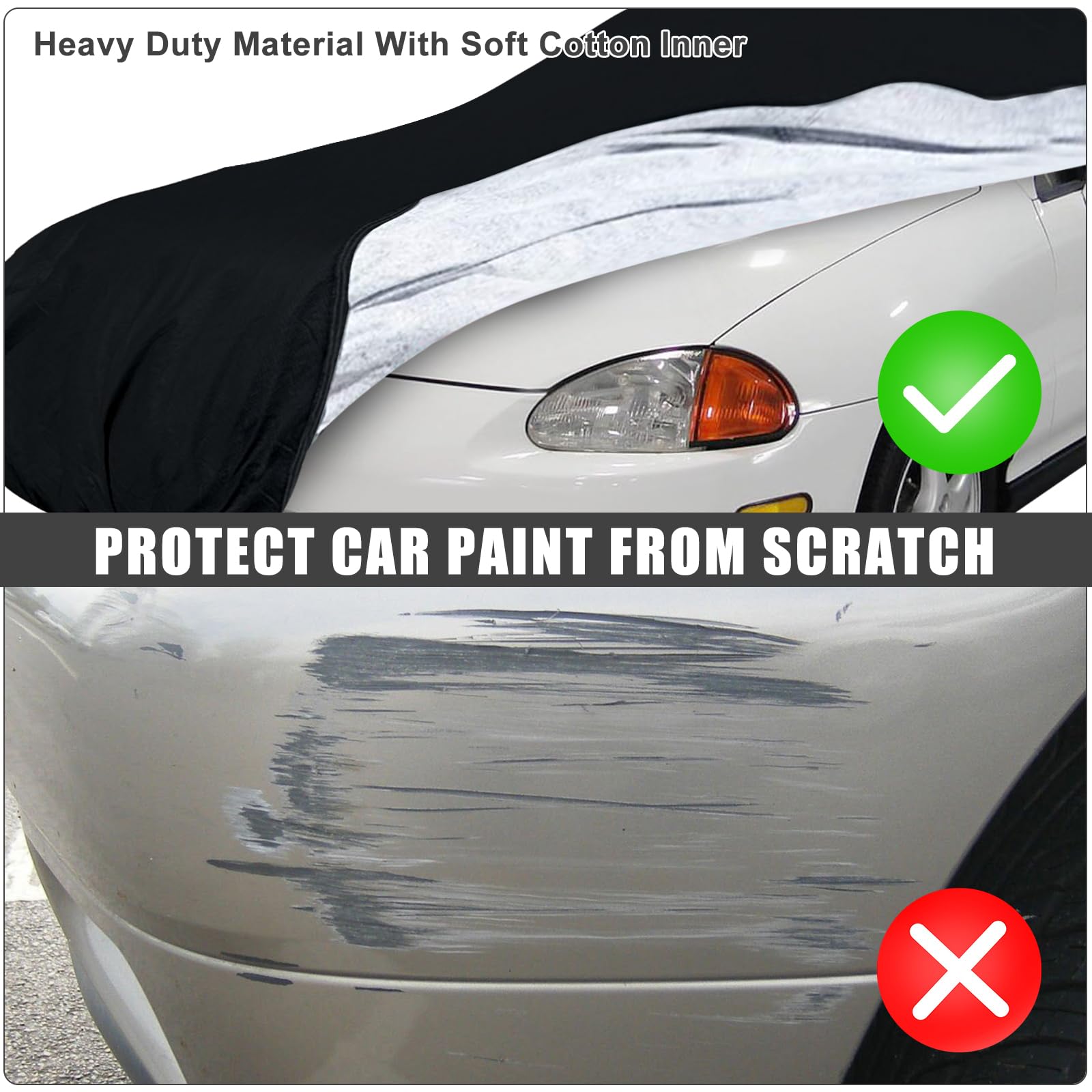 Waterproof Car Cover Compatible with 1993-1997 Honda Del Sol Civic Del Sol Accessories All Weather Classic Car Covers — view 4