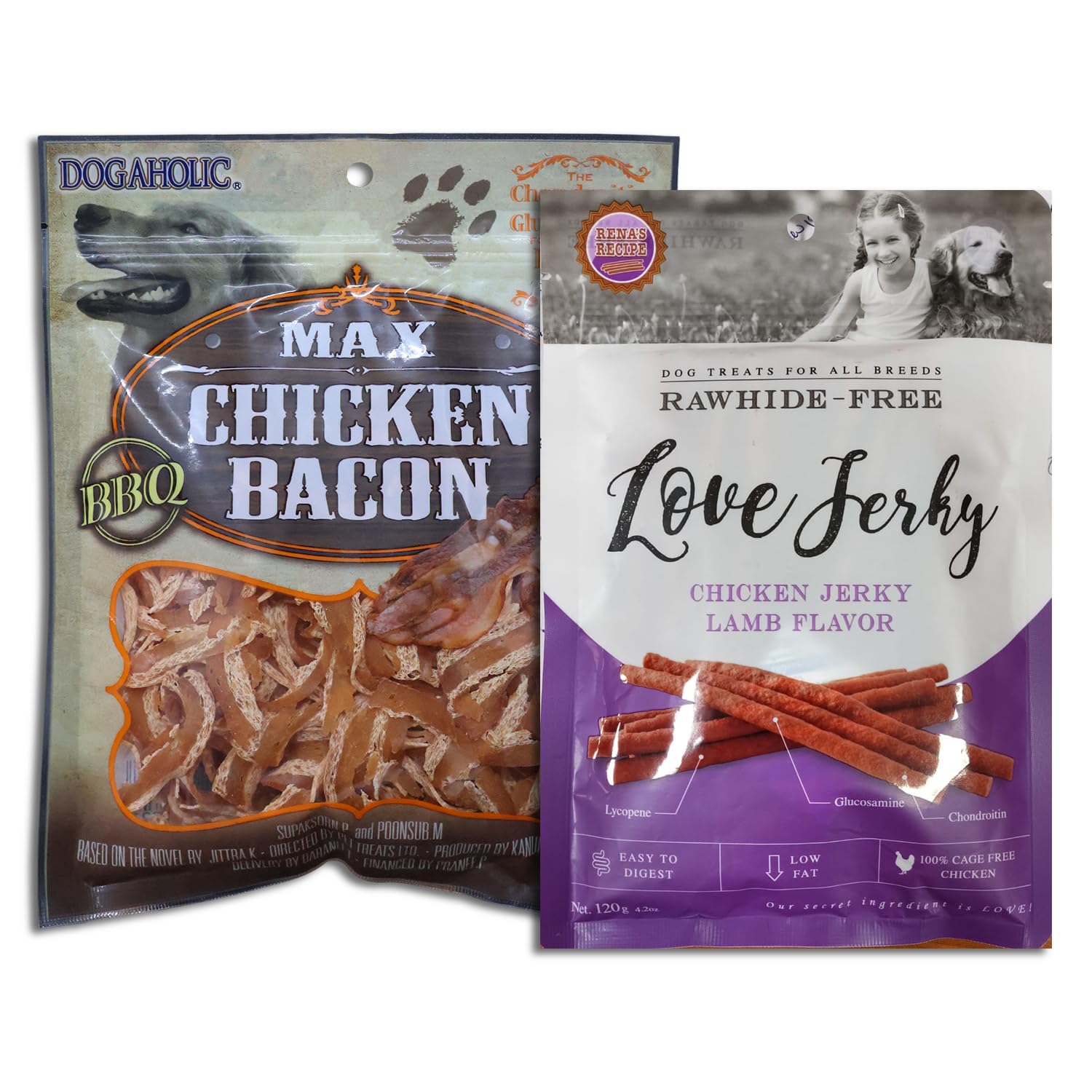 Combo of: - Dogaholic Max Chicken Bacon Strips for Dogs | Rich in Protein and Easily Digestible, 130 gm, with Love Jerky Lamb Treats for Dogs - 120gm (B0B5VD8M36) Amazon Price History, Amazon Price Tracker