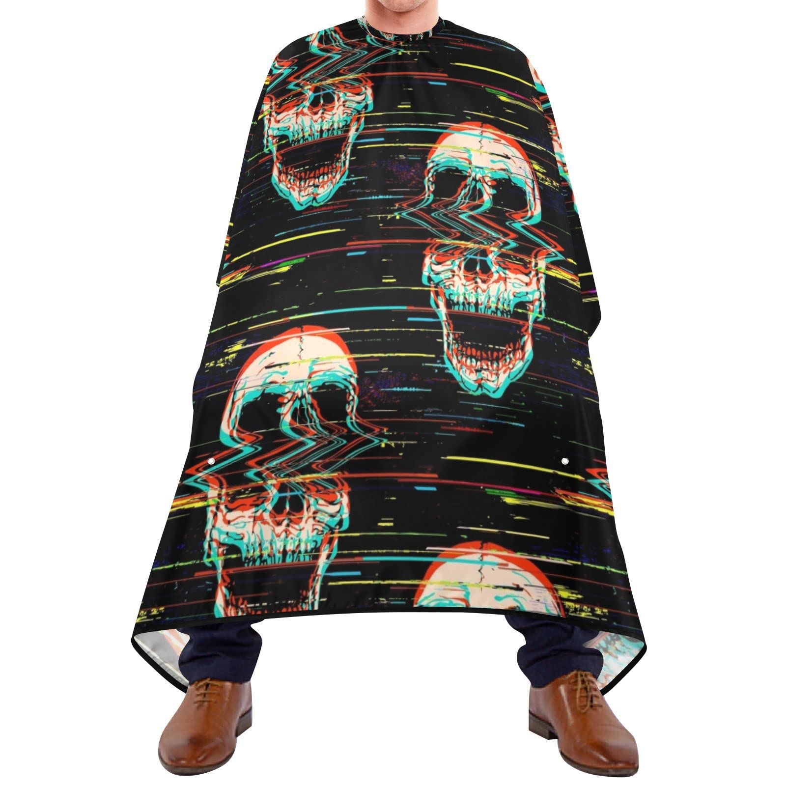 Capa De Peluquería Profesional 140x168cm, Calaveras De Arte Colorido Capa De Barbero Profesional Personalizada Impermeable Capas Para Peluqueria, Para Peinados, El Cabello