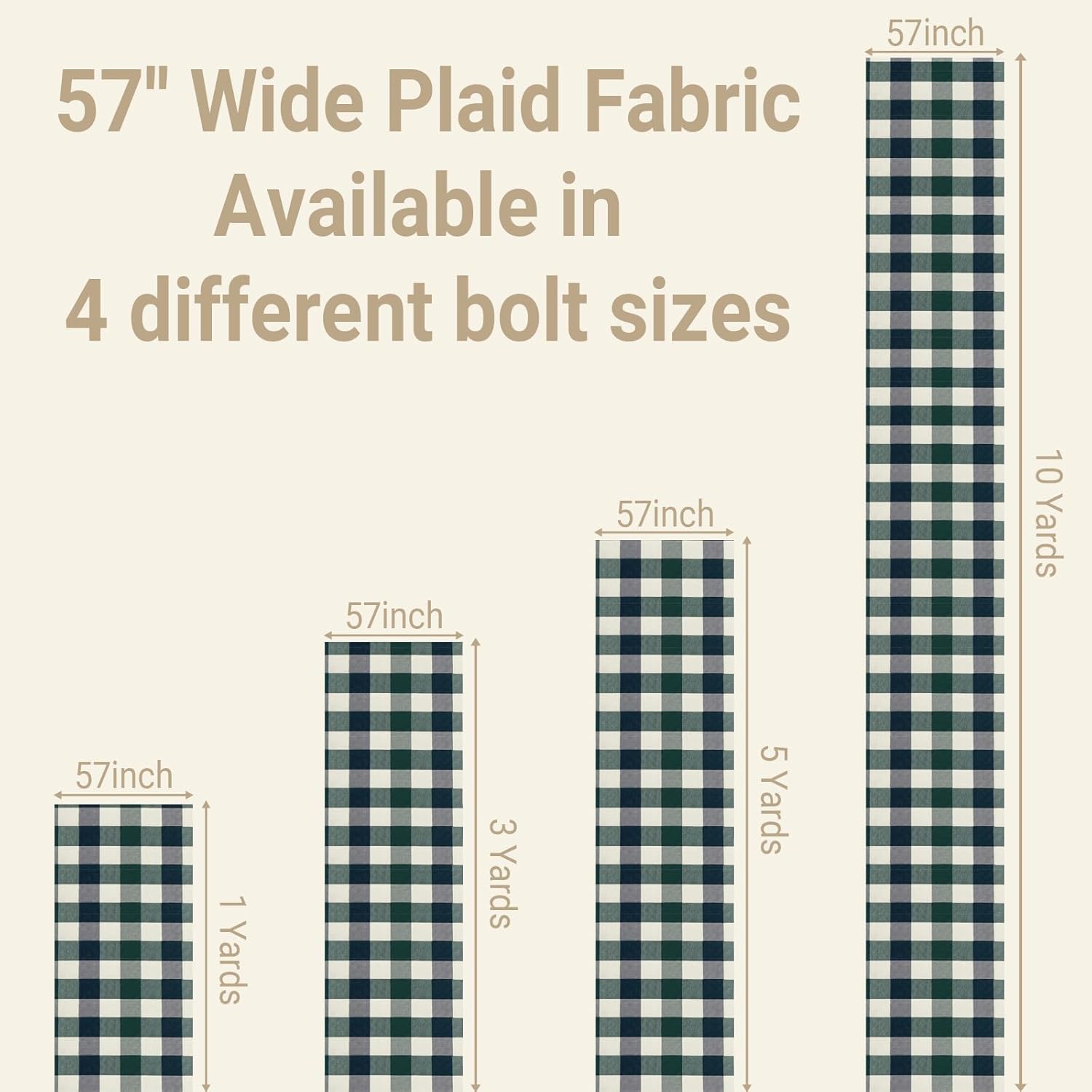 Q&J Fabric Co. 3 Yard x 57Inch Plaid Fabric,Gingham Fabric by the Yard, 4.42 oz/yd²,Checkered Cloth Tartan Poly-Cotton Material for DIY Crafts,Quilting,Apparel,Tablecloths (Navy Blue & Hunter Green)