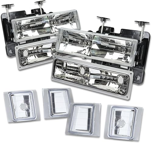 DNAMotoring HL-OH-8P-C1094-CH Ensamble de faros delanteros, para el lado del chofer y el acompañante