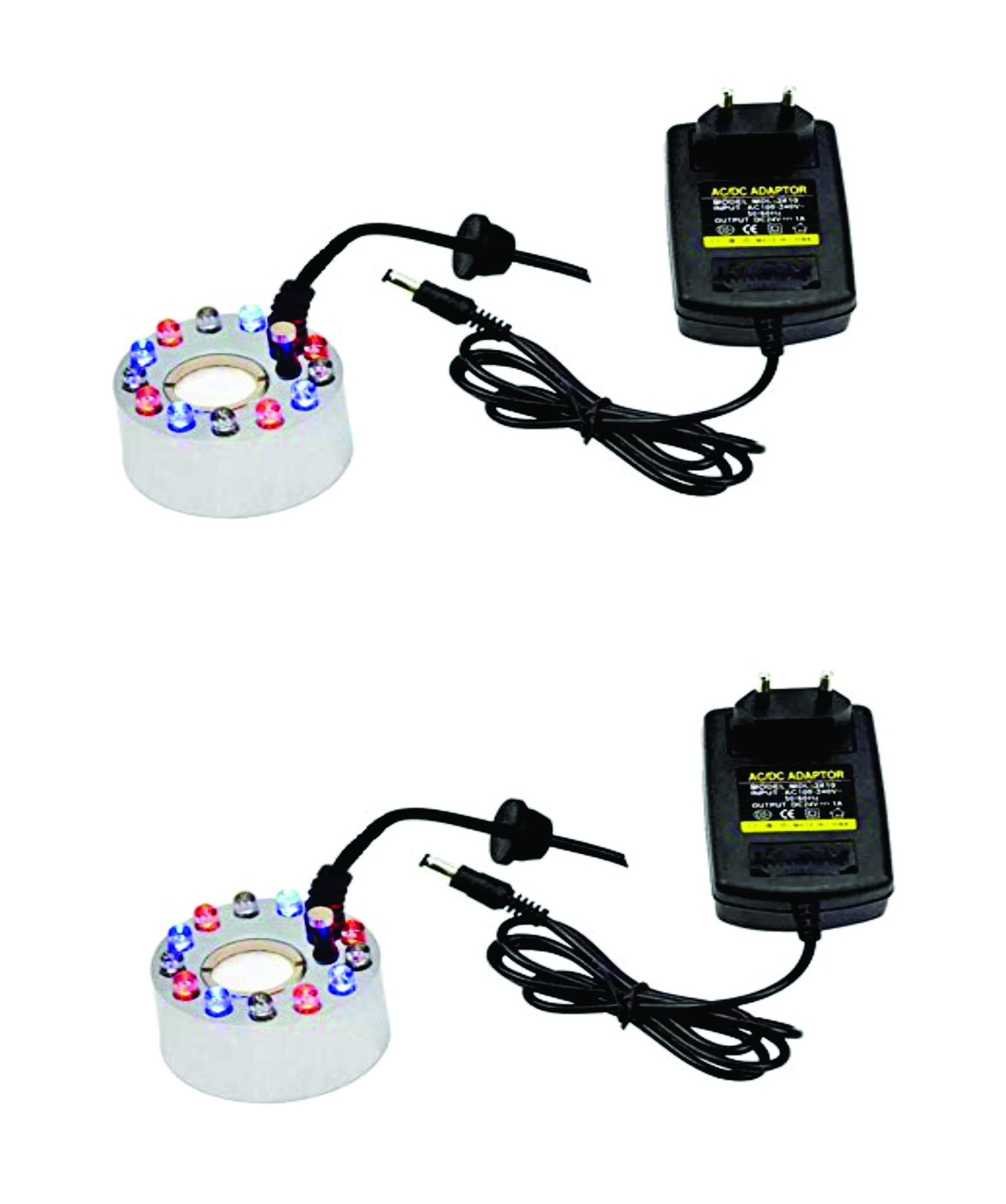 MR.AROMA12 LED Multicolor Changing Mini Industrial Mist Maker Fogger With Head 20mm For Water Fountain | Pond Fog Machine | Atomizer Air Humidifier (Pack of 2)