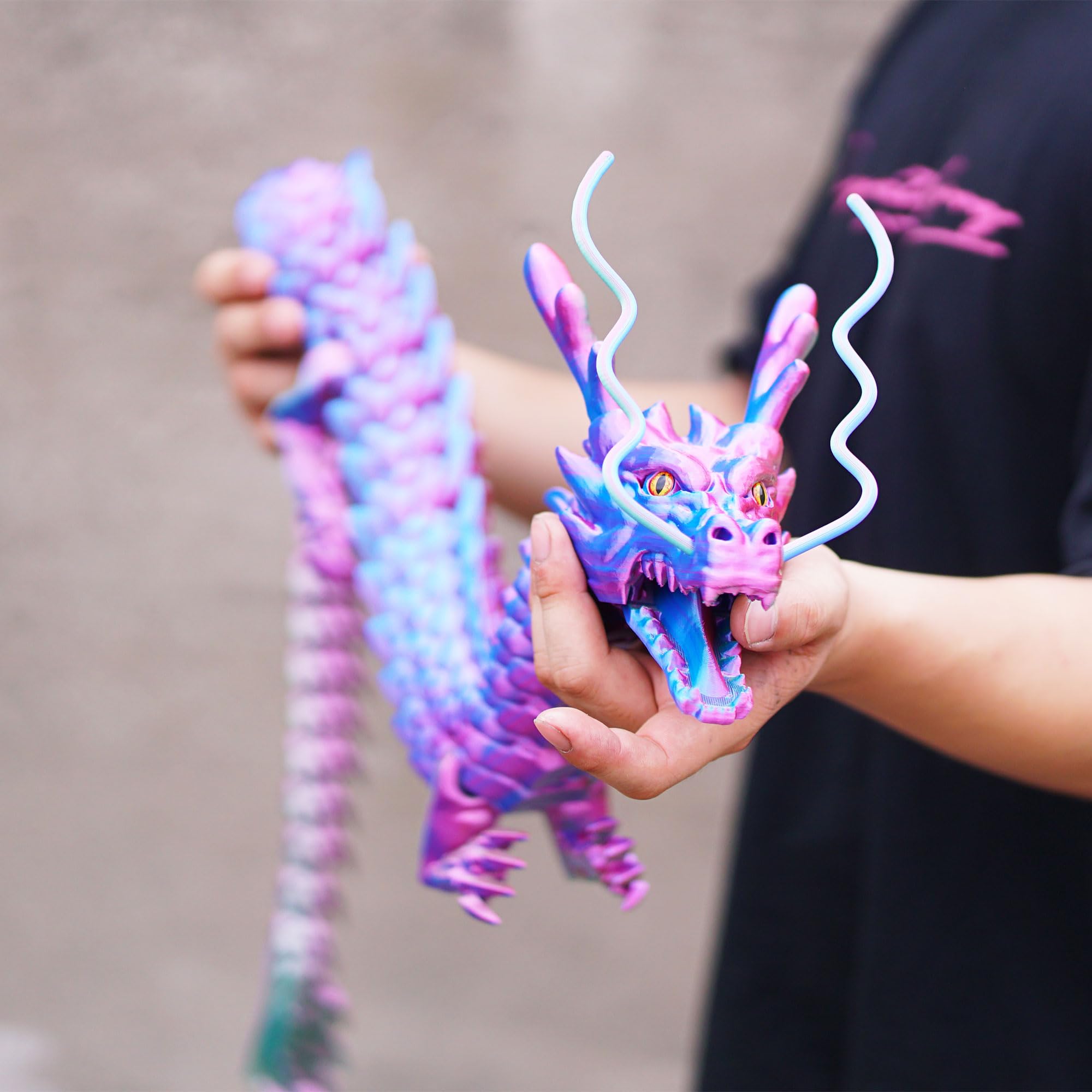 Amazon.co.jp: 47インチの3Dプリントドラゴン、可動口と目、柔軟で