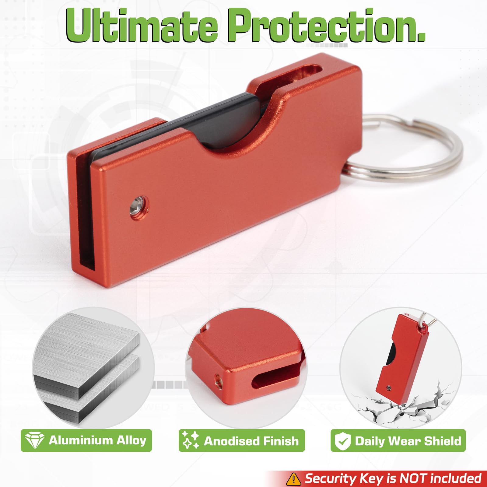 sciuU Funda Metálica con Diseño Plegable Giratorio Compatible con Yubico Security Key NFC/YubiKey 5 NFC / 5 NFC FIPS, USB-A - Carcasa de Aleación de Aluminio Protectora Resistente a los Arañazos