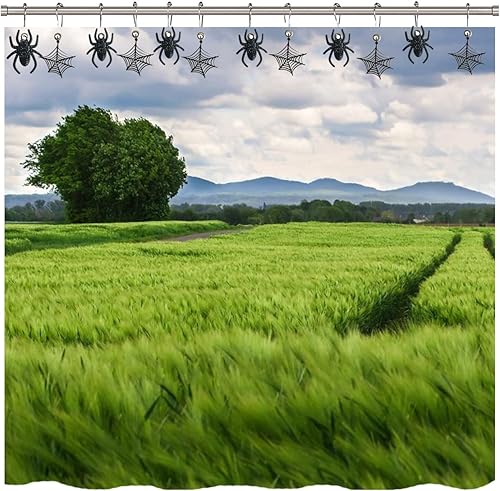 Miniatura 2 de Ganchos de cortina de ducha de araña negra, ganchos góticos para cortina de ducha, accesorios decorativos, ganchos de ducha a prueba de óxido para